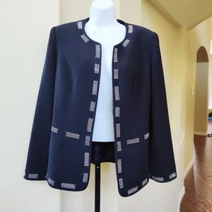 Adella Silver Studded Black Blazer